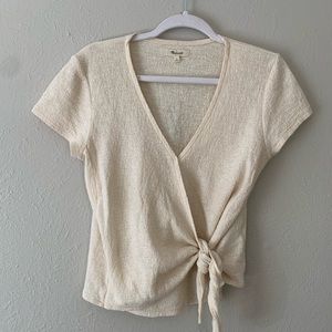 Madewell Short Sleeve Cotton Wrap Blouse